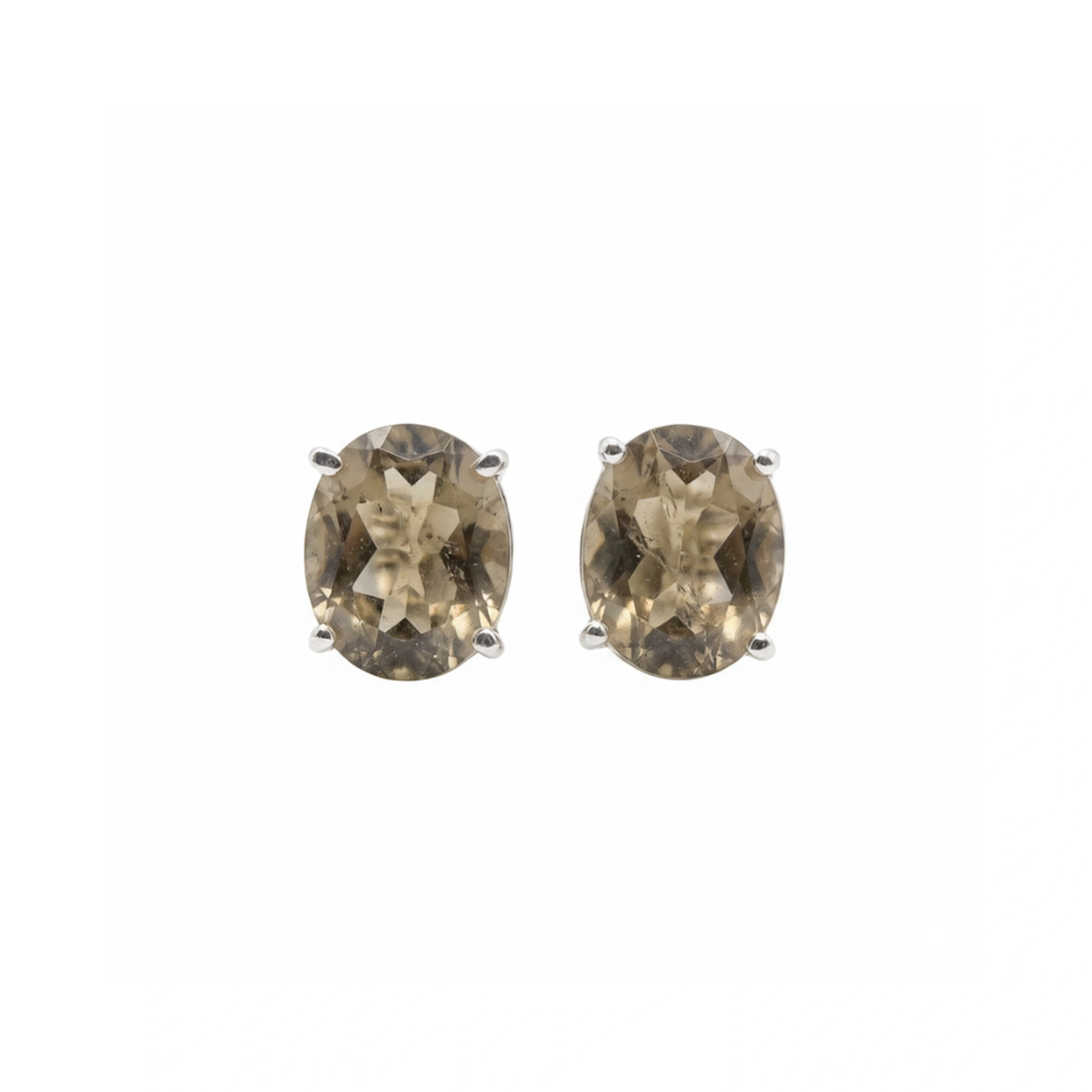 1 Champagne Glow Topaz Oval Studs - Image 1