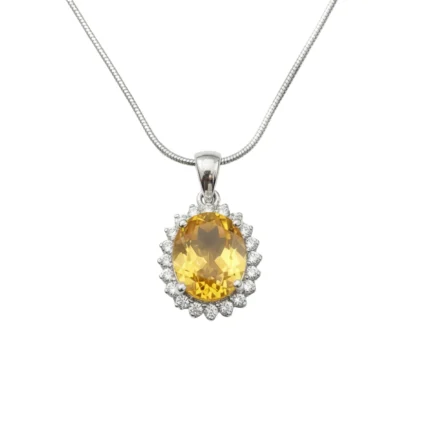 Citrine Halo Royale Pendant