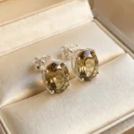 Champagne Glow Topaz Oval Studs - Image 4