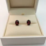 Garnet Radiance Oval Studs - Image 2