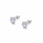 Moonlit Glow Cabochon Stud Earrings