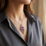 Amethyst Serenity Wing Pendant - Image 4
