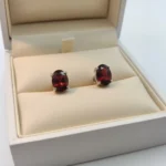 Garnet Radiance Oval Studs - Image 4