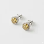 Citrine Sunlight Halo Ear Studs - Image 2