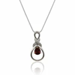 Garnet Infinity Teardrop Pendant