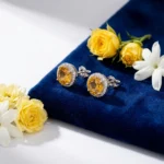 Citrine Sunlight Halo Ear Studs - Image 5