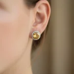 Citrine Sunlight Halo Ear Studs - Image 4