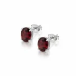 Garnet Classic Oval Studs
