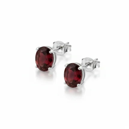 Garnet Classic Oval Studs