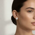 Moonlit Glow Cabochon Stud Earrings - Image 2