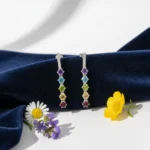 Spectrum Cascade Gemstone Drop Earrings - Image 4