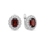 Garnet Royal Bloom Halo Earrings