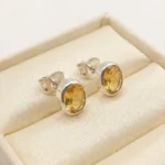 Golden Glow Citrine Oval Studs - Image 2