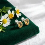 Golden Glow Citrine Oval Studs - Image 3