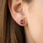Rose Gleam Rhodolite Bezel Studs - Image 3
