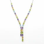 Lustre Cascade - Multi Color Gem Necklace  & Earrings Set