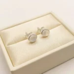 Moonlit Glow Cabochon Stud Earrings - Image 4