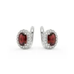Garnet Royal Bloom Halo Earrings - Image 3