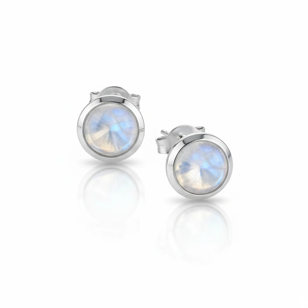 54 Lunar Glow Moonstone Oval Studs - Image 1