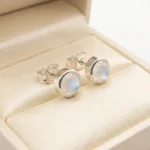Lunar Glow Moonstone Oval Studs - Image 2