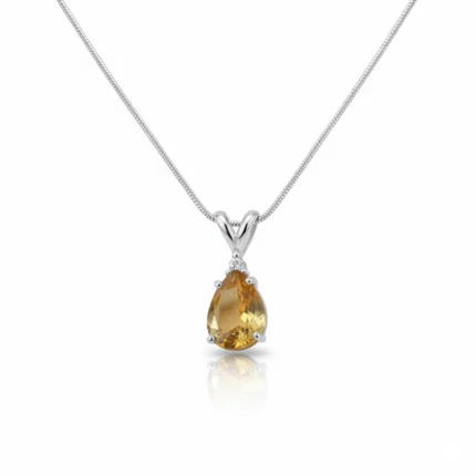 Citrine Glow Teardrop Pendant
