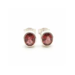 Rose Gleam Rhodolite Bezel Studs