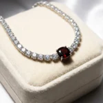 Crimson Solitaire Necklace - Image 2