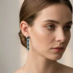 Blue Topaz Cascade Drop Earrings - Image 2