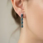 Blue Topaz Cascade Drop Earrings - Image 3