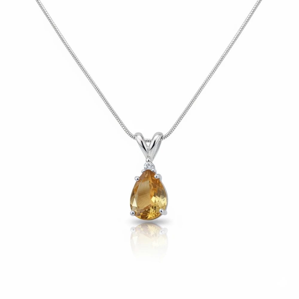 77 Citrine Classic Teardrop Pendant - Image 1