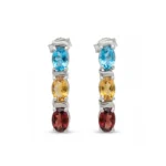 Tri-Gem Radiance Drop Earrings - Image 2