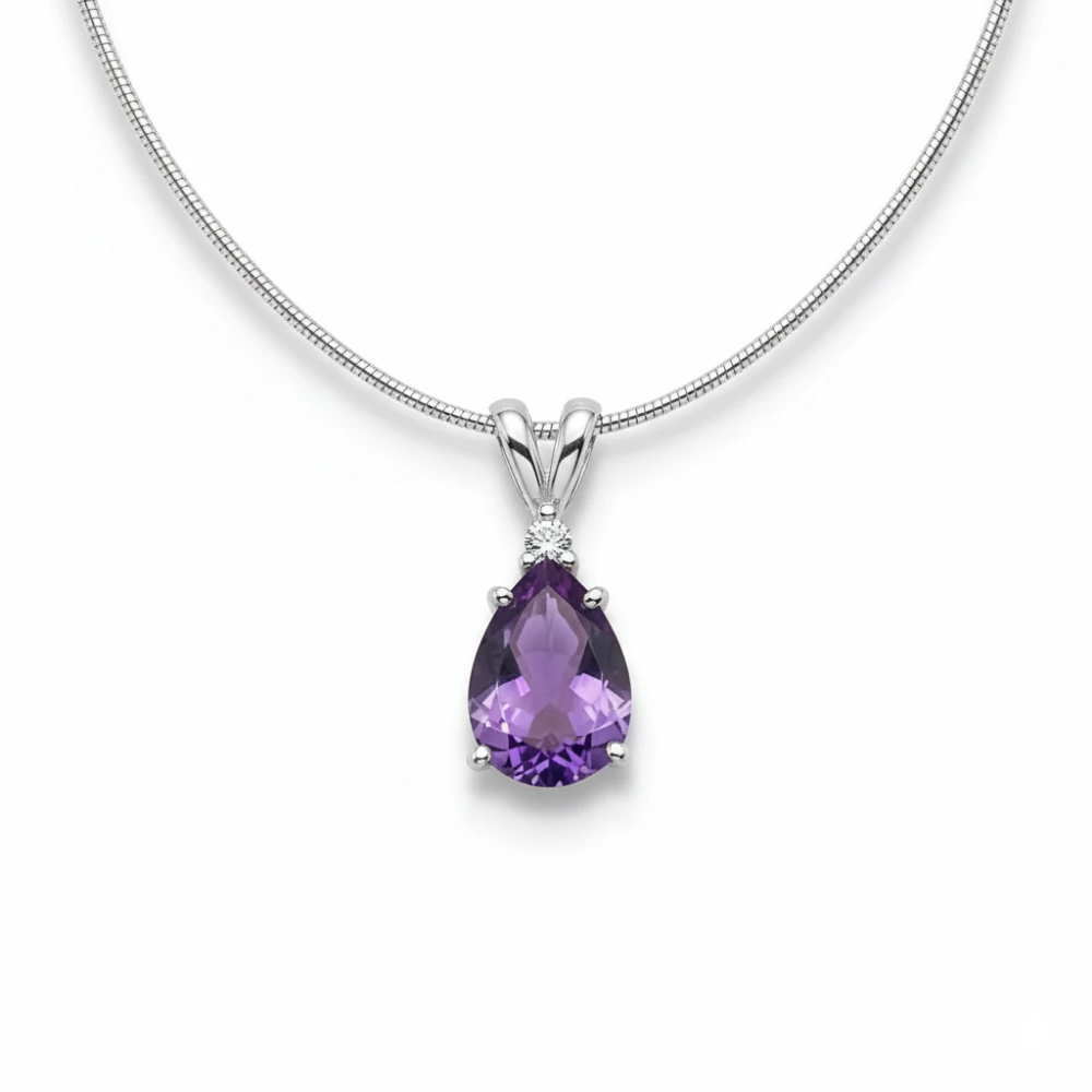 81 Amethyst Classic Teardrop Pendant - Image 1
