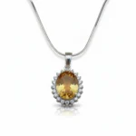 Citrine Radiant Halo Pendant