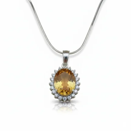 Citrine Radiant Halo Pendant