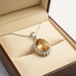 Citrine Radiant Halo Pendant - Image 4