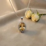 Citrine Radiant Halo Pendant - Image 3