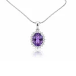 Amethyst Halo Elegance Pendant