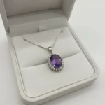 Amethyst Halo Elegance Pendant - Image 4