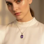 Amethyst Halo Elegance Pendant - Image 2