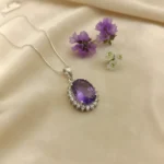 Amethyst Halo Elegance Pendant - Image 3