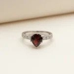 Radiant Teardrop Ring – Garnet - Image 2