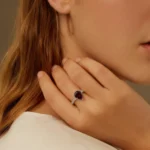 Radiant Teardrop Ring – Garnet - Image 3