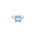 Luminous Square Ring – Blue Topaz