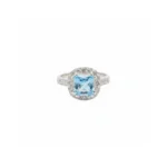 Celestial Halo Ring – Blue Topaz