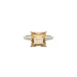 Luminous Square Ring – Citrine