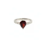 Radiant Teardrop Ring – Garnet