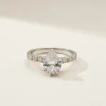 Radiant Teardrop Ring – White Topaz - Image 3