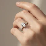 Radiant Teardrop Ring – White Topaz - Image 5