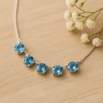 Serenity Bar Necklace – Blue Topaz - Image 2