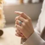 Eternal Heart Ring – Sky Blue Topaz - Image 2